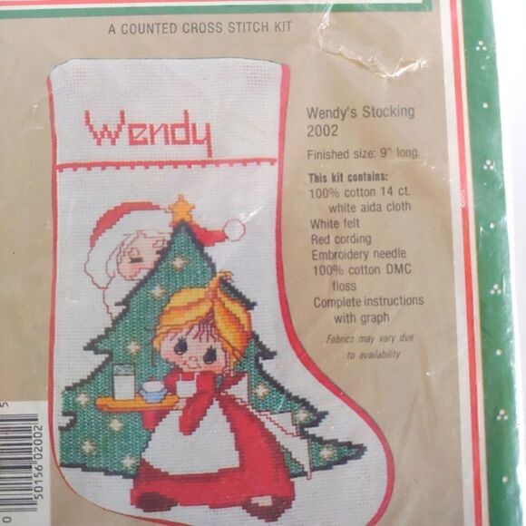 Wee Winsomes Counted Cross Stitch Stocking Kit Wendy's Stocking New Sealed 1984 - Picture 3 of 4